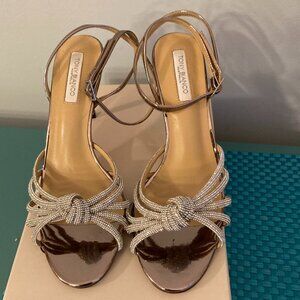 Tony Bianco Helena Sandals in Gunmetal Shine Women Size 8.5 Bling! Bling!